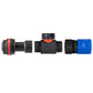 Water Butt Extension Kit 3/4" with In-Line Valve + Female Quick Connector Blue and Drill Bit