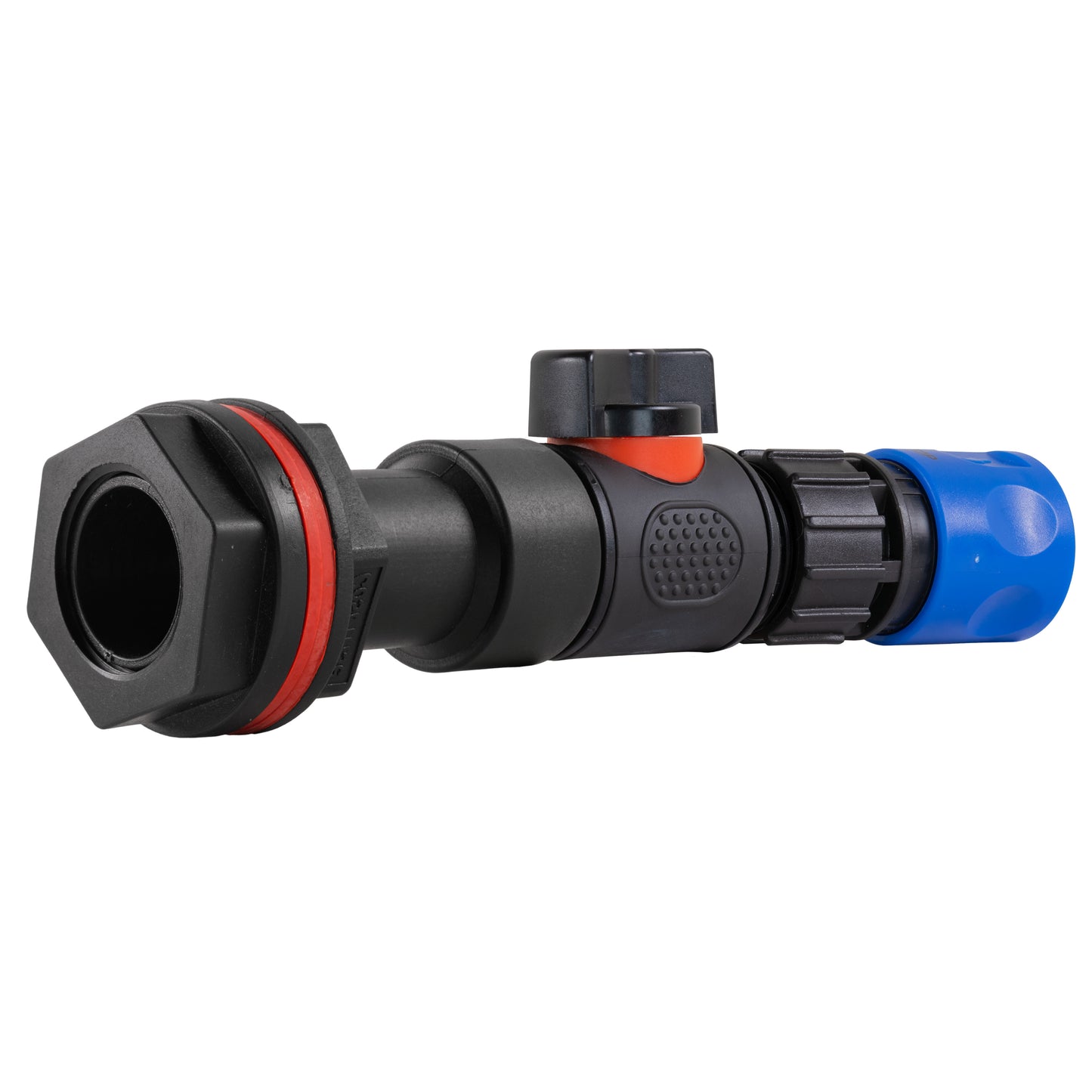 Water Butt Extension Kit 3/4" with In-Line Valve + Female Quick Connector Blue and Drill Bit