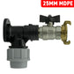 Wall Flange Kit 25mm MDPE + Bib Valve + Geka