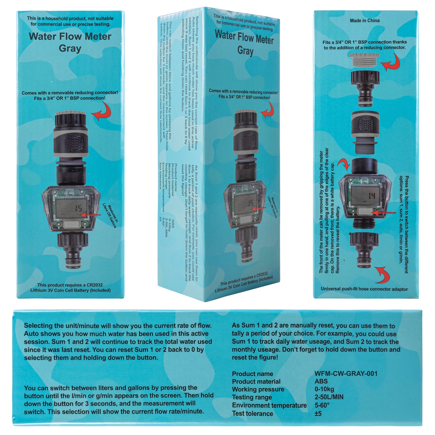 Water Flow Meter Gray