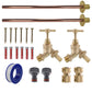 Brass Barbed Bib Tap BASIC Connection Kit x2