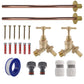 Brass Barbed Bib Tap BASIC Connection Kit x2