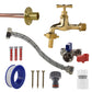 Polished Brass 13mm Barb Tap STANDARD Connection Kit