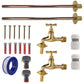 Polished Brass 13mm Barb Tap BASIC Connection Kit x2