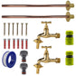 Polished Brass 13mm Barb Tap BASIC Connection Kit x2