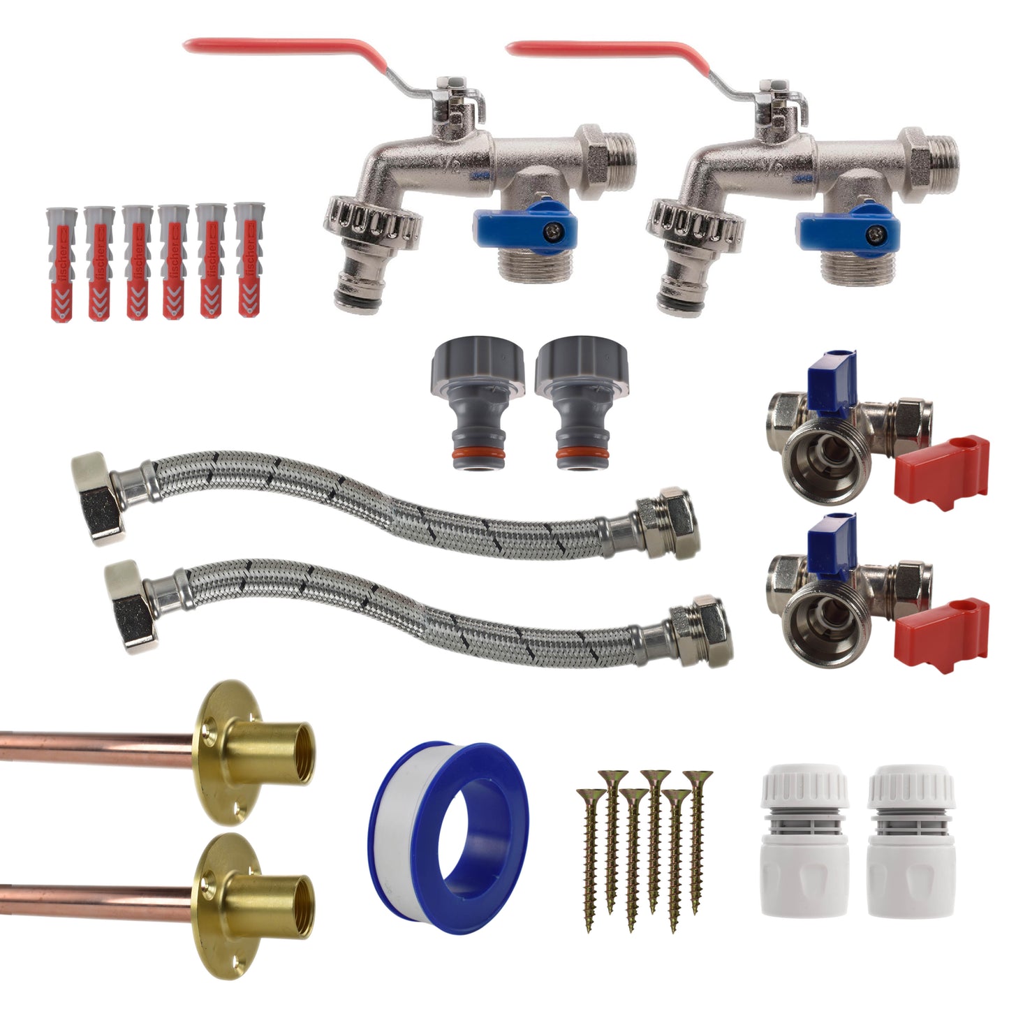 Double Lever Tap STANDARD Connection Kit x2