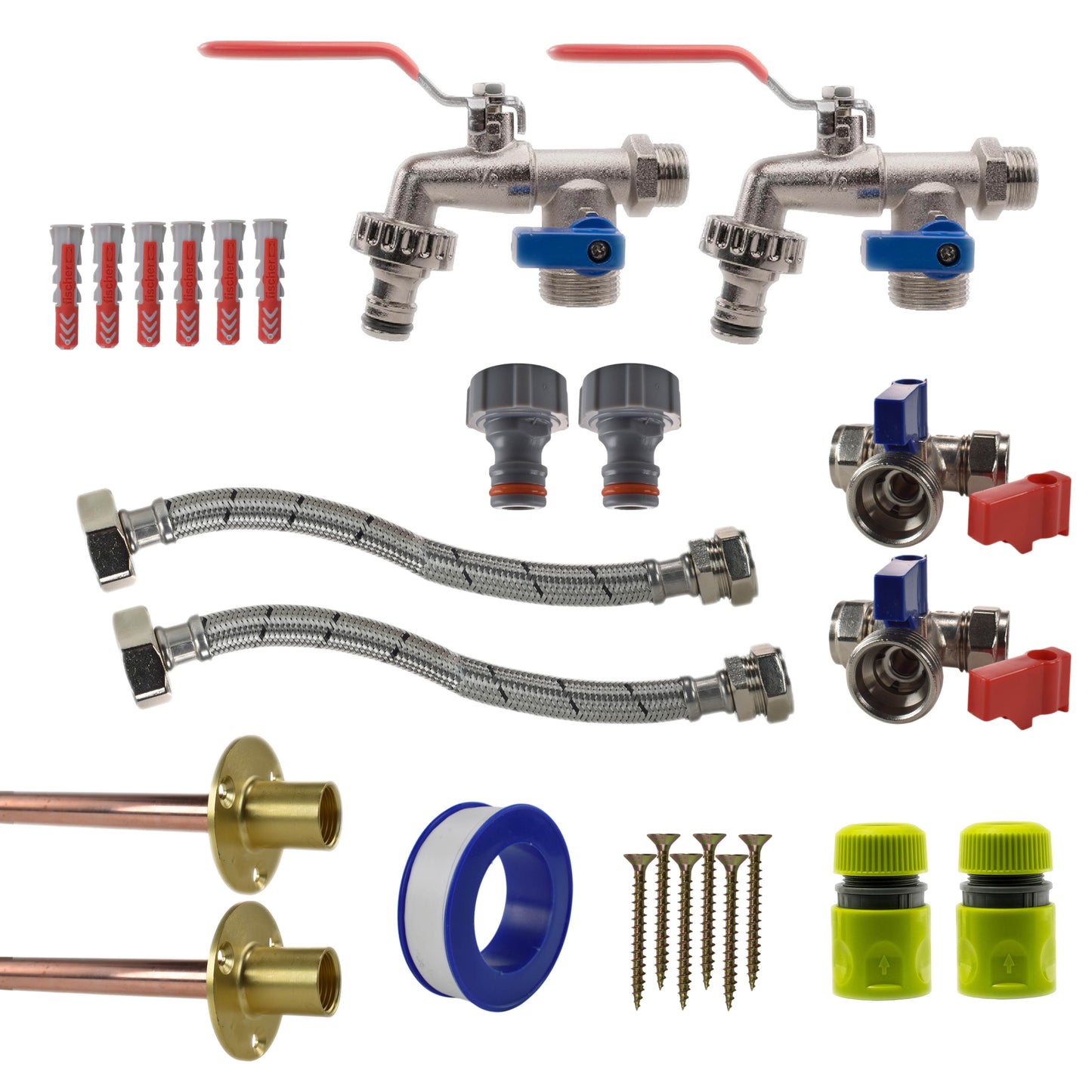 Double Lever Tap STANDARD Connection Kit x2