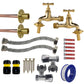 Polished Brass 13mm Barb Tap FULL Connection Kit x2