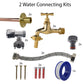 Polished Brass 13mm Barb Tap FULL Connection Kit x2