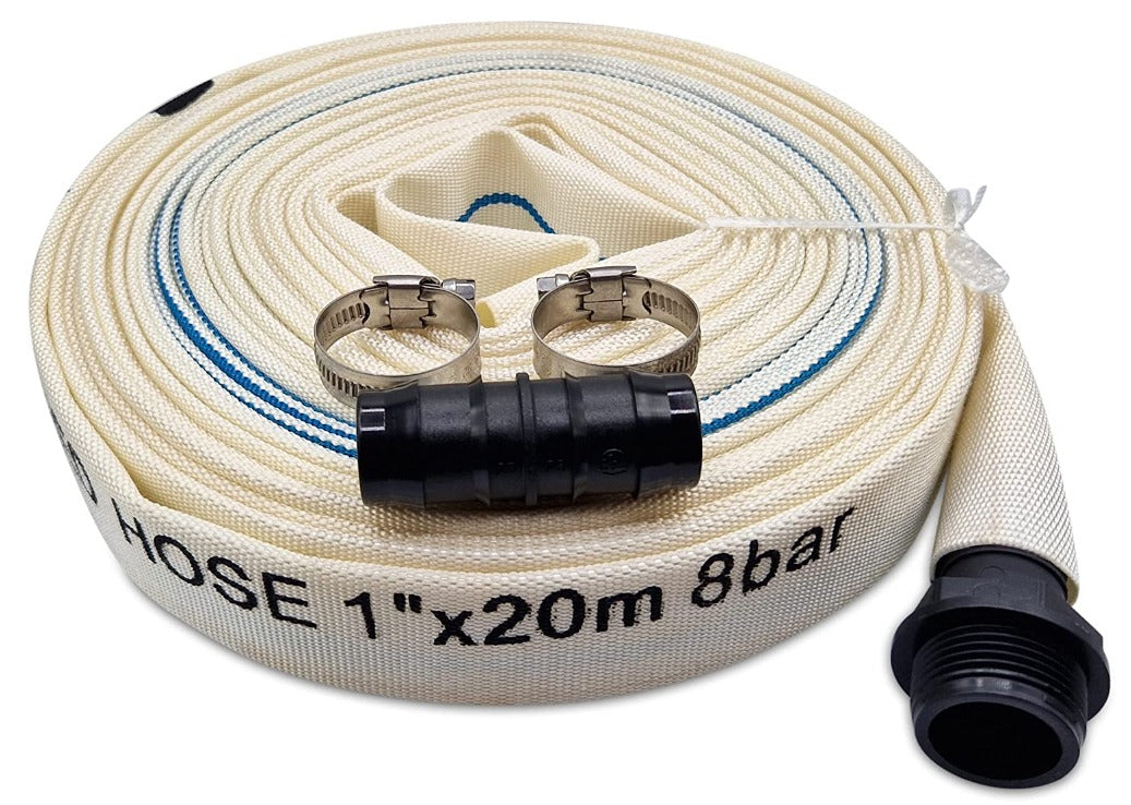 X001SB2RJZ x12, Ultimate Heavy Duty Discharge Hose Pipe Set - 20m x 25mm Diameter, Complete with 2 Clips, Joiner Coupler, and Pond Connector for use with Submersible & Other Water Pumps. Set by MYPURECORE