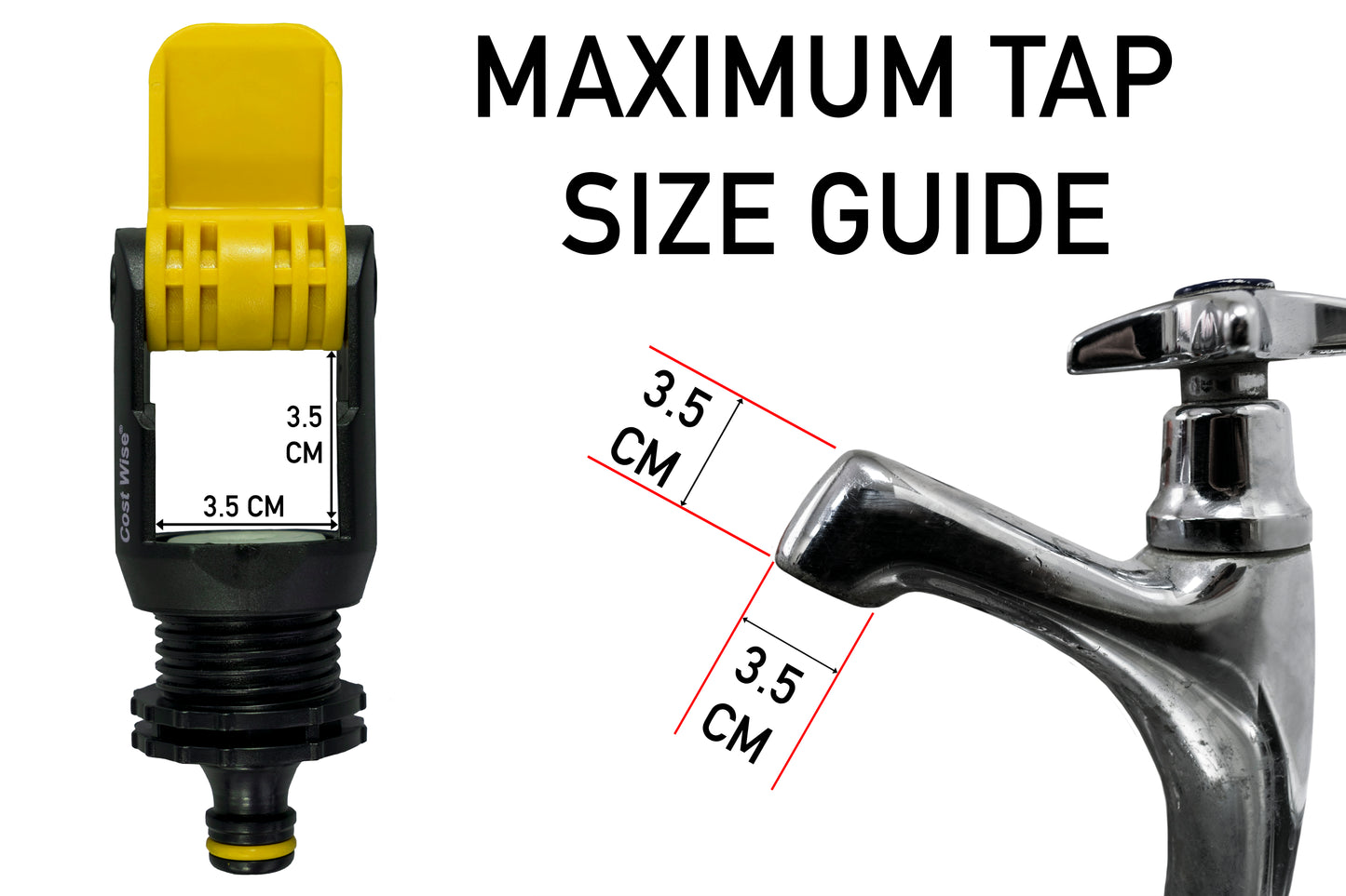 Kitchen Tap Adaptor "Non Branded" Yellow