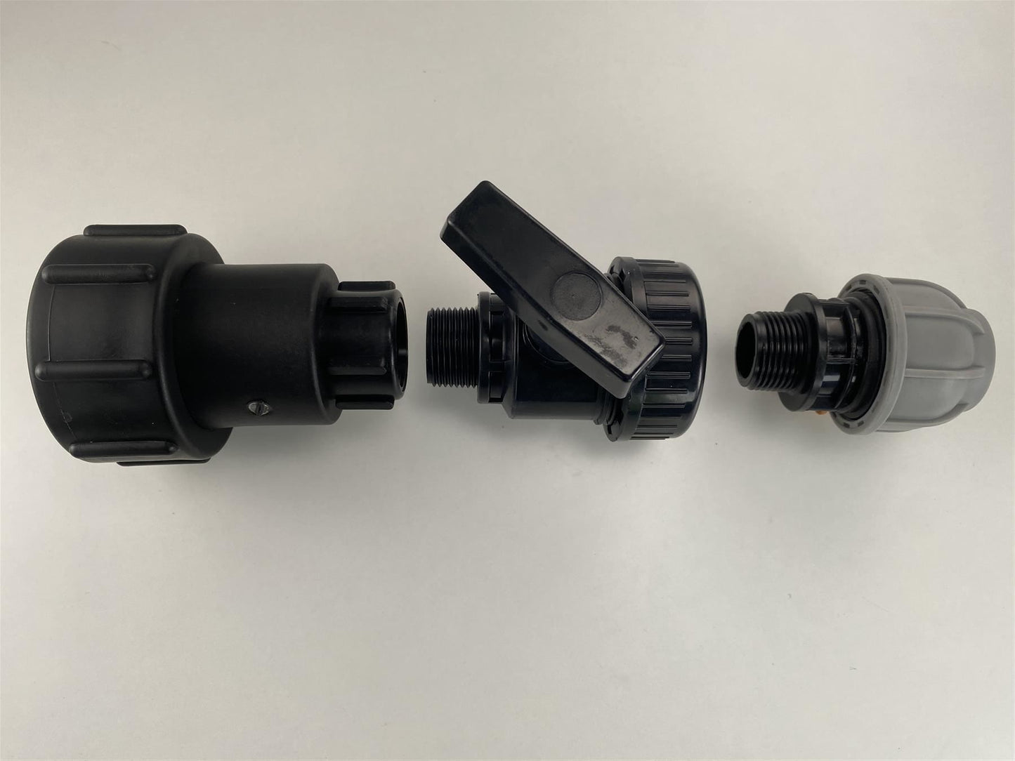 Swivel IBC Extender + Valve + MDPE 32mm Straight
