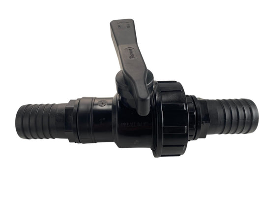 Full Flow Single Union Ball Valve 1.5"BSPF with 40mm Barb Connector Kit