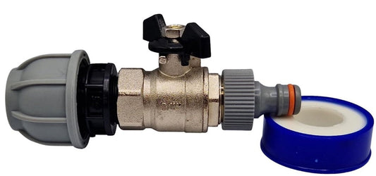 X001TBP593 x1, Upgrade Your Water Supply with MDPE to Click-Lock Butterfly Valve Connection Kit - Universal Click-Lock Connection (20mm MDPE) with PTFE Tape Roll. Set by MYPURECORE