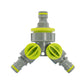 2-Way Tap Splitter Connector with 3 x Quick Connect Outlets (Lime)