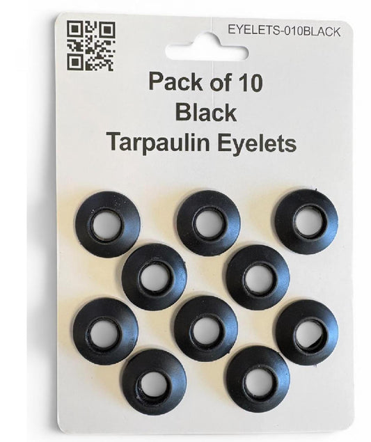 Tarp Eyelets Plastic Snap On Black Pack of 10