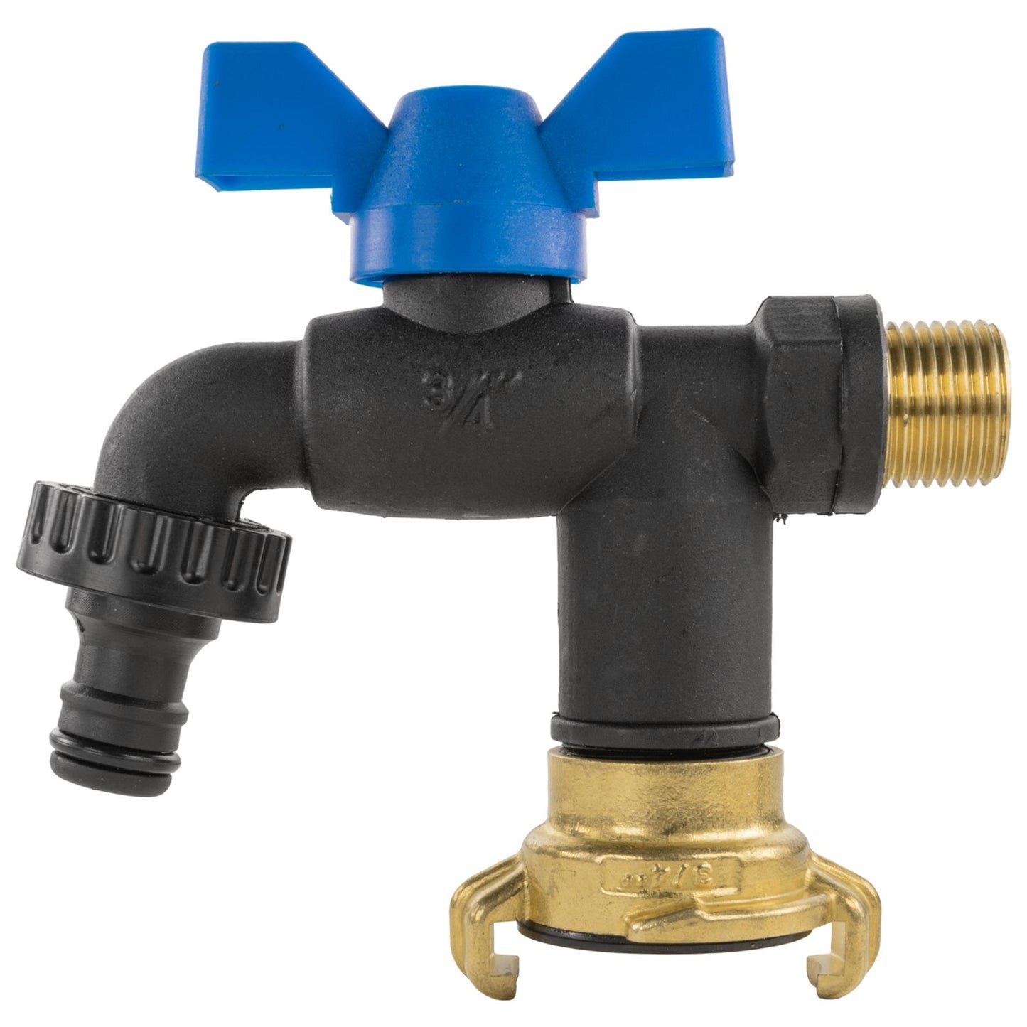 Garden Double Bib Tap 1/2" BSPM + Geka Type Claw Outlet