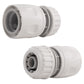 2-Way Tap Connector with 3 x Quick Connect Outlets and 3 x Standard 1/2" Hose Connectors (Grey/White)
