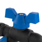 15mm Brass Wall Flange Kit with Garden Bib Double Tap Black/Blue and PTFE Tape Kit