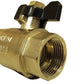 Butterfly Bib Valve 1" BSPF-F with 2 x Brass Straight 25mm Barbed Fittings