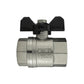 Butterfly Bib Valve 1" BSPF-F with 2 x Brass Straight 25mm Barbed Fittings