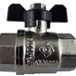 Butterfly Bib Valve 1/2" BSPF-F with 2 x Brass Straight 13mm Barbed Fittings