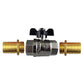 Butterfly Bib Valve 1" BSPF-F with 2 x Brass Straight 25mm Barbed Fittings