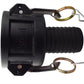Full Flow Ball Valve 2" BSPF with Camlock 2" Type F and Type C 2" - 1.5" Barb