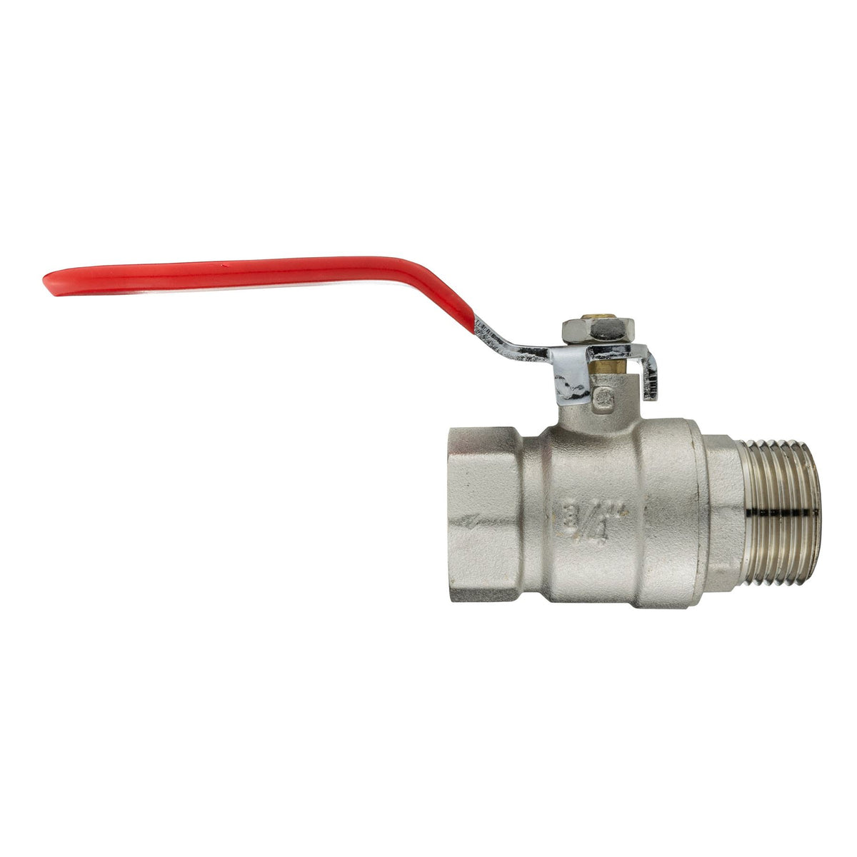 3/4” BSP Brass Nickel-Plated Lever Valve with Brass Spring Check Valve