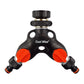 2-Way Tap Connector Snap-On Outlet Metal Black/Orange + 2 x Hose Connectors