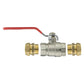 Ball Valve Lever 1/2" BSPF with 2 x Brass Compression 15mm Outlets