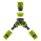 2-Way Tap Connector with 2 x Hose Connectors and 1 x Click-Lock Quick Connection (Lime)