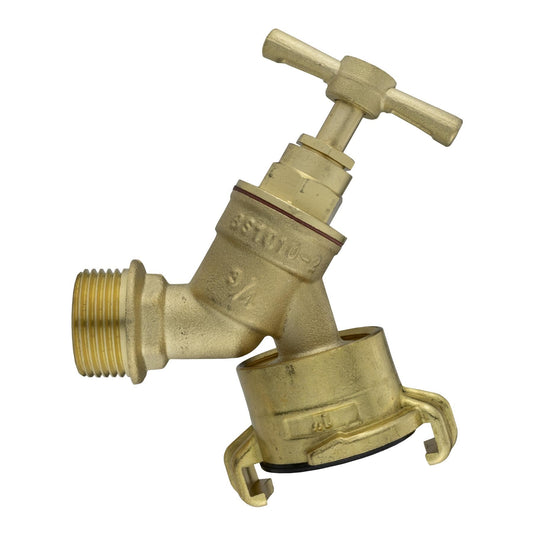 Brass Bib Tap 3/4" BSP with Geka Type Claw Outlet