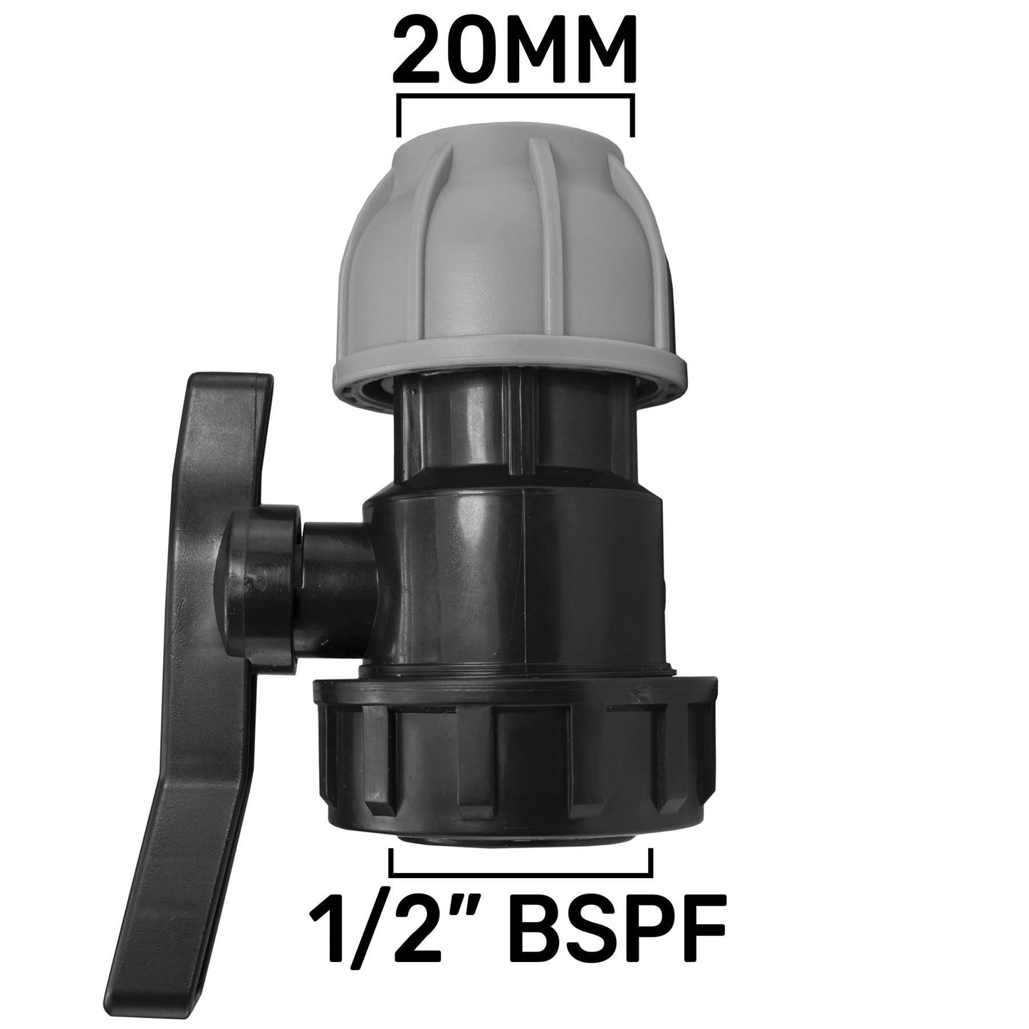 MDPE Valve 20mm + Geka Type Claw Outlet