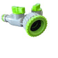 2-Way Tap Connector with 3 x Quick Connect Outlets and 3 x Standard 1/2" Hose Connectors (Grey/Lime)