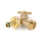 Brass Bib Tap Quick Connect with MDPE Tee 32mm - 3/4" BSPF