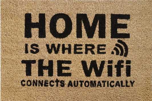 Doormat 60cm x 40cm - 'Home Is Where The WiFi Connects Automatically'