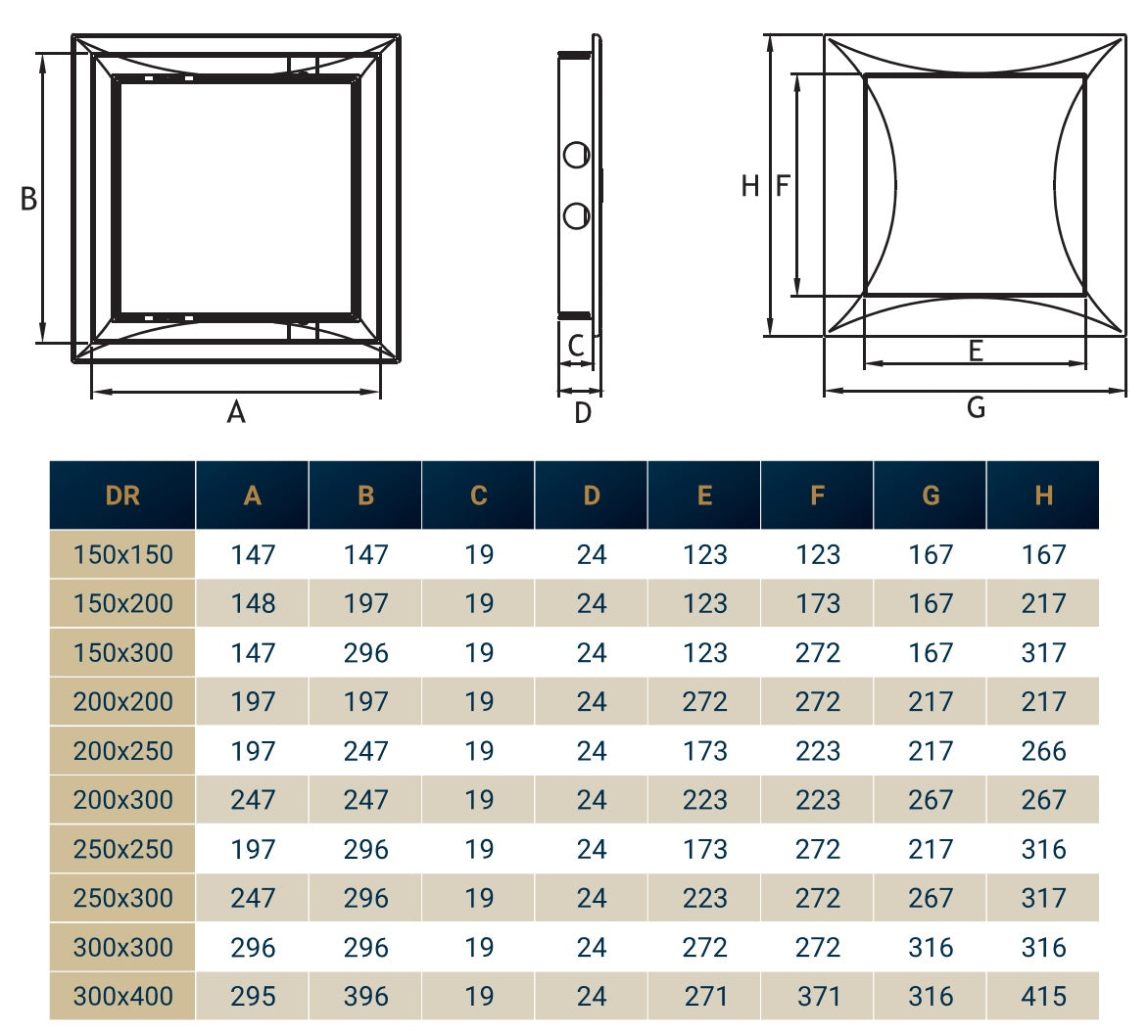 Access Panel Door PP, White 200mm x 300mm