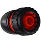 2-Way Tap Connector Snap-On Outlet Metal Black/Orange + 2 x Hose Connectors