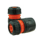 2-Way Tap Connector with 3/4" and 1" BSP Inlet and 2 x Hose Connectors (Black/Orange)