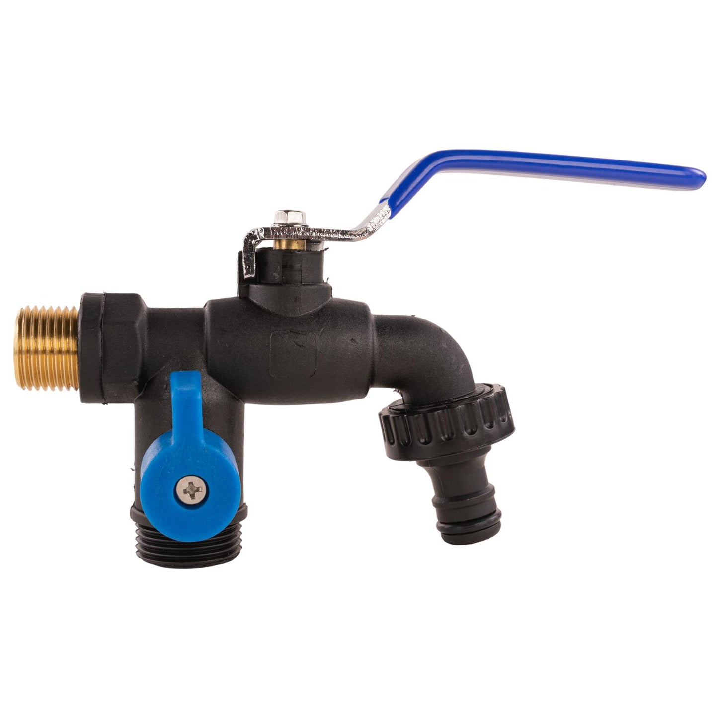 Garden Double Blue/Black Lever Tap + Geka Type Claw Outlet