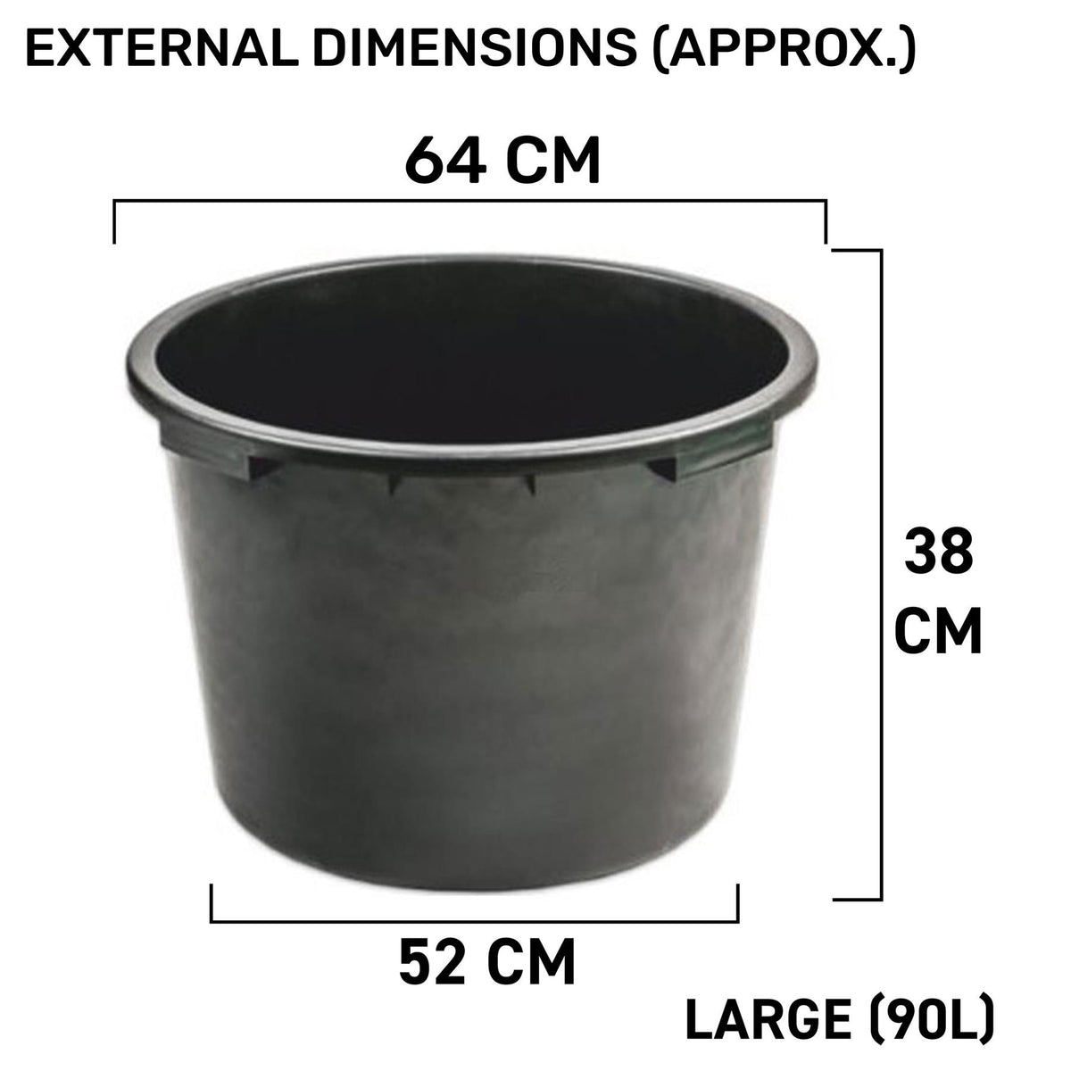 90L Round Tub with Drain Valve
