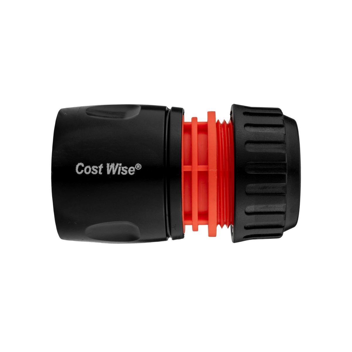 2-Way Tap Connector with 3/4" and 1" BSP Inlet and 2 x Hose Connectors (Black/Orange)