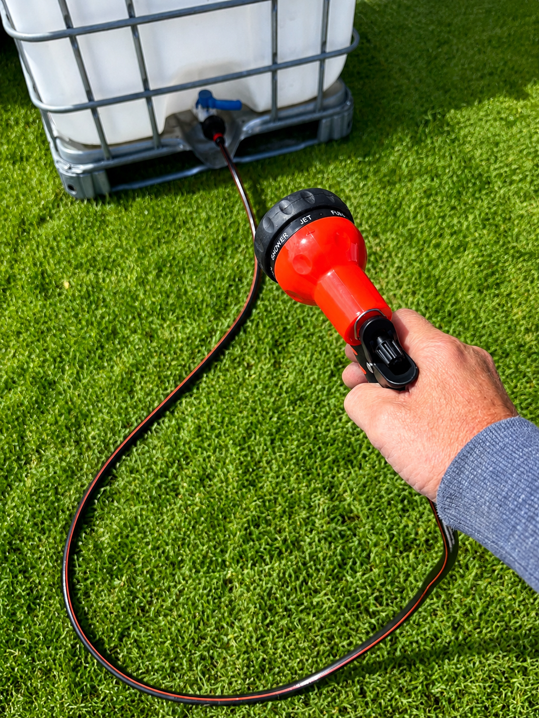 IBC Flexi Connection Kit Black Hose with Black Orange Multi-Sprayer