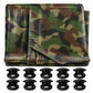 Tarpaulin 90GSM Camouflage with 10 x Clip-On Eyelets Black