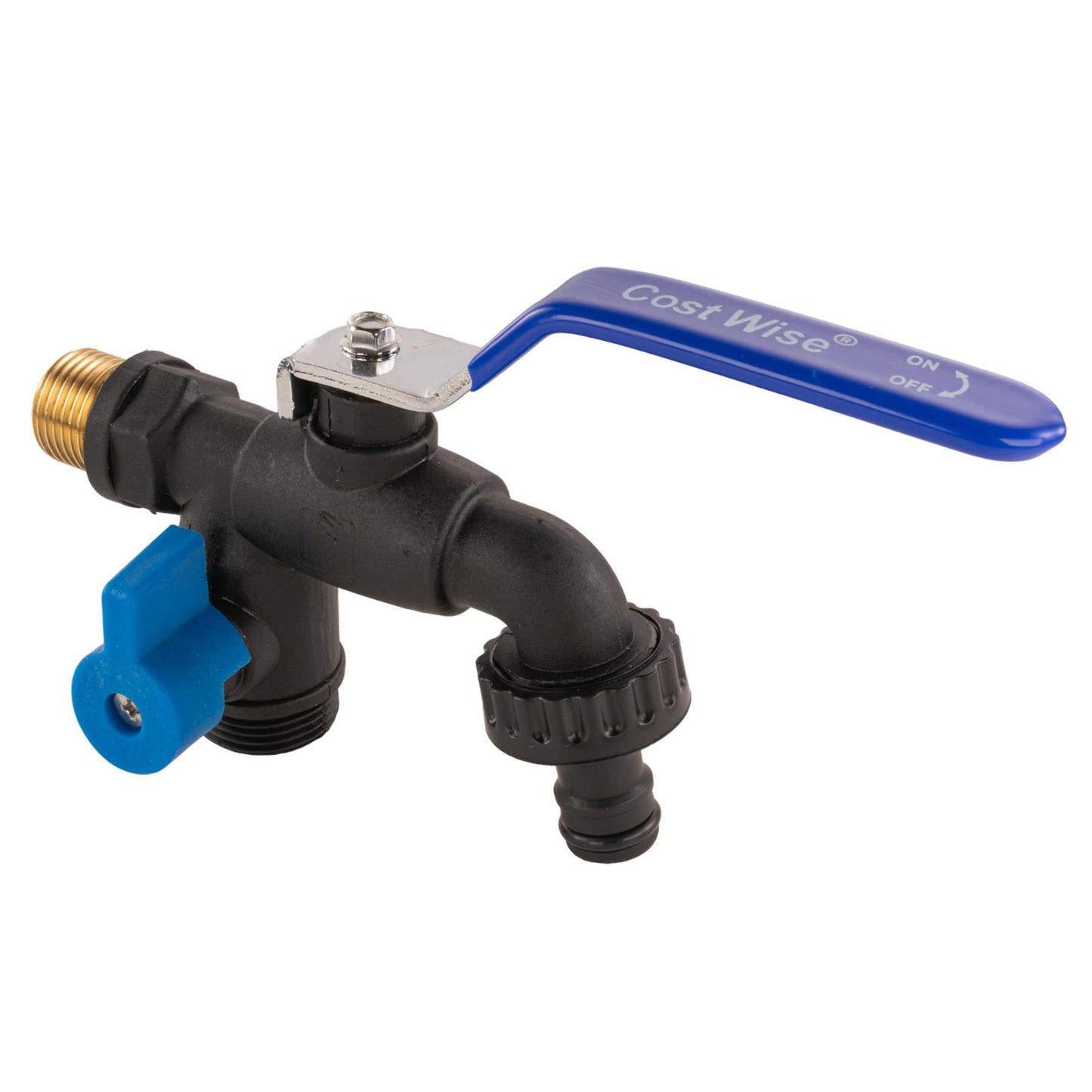 Garden Double Blue/Black Lever Tap + Geka Type Claw Outlet
