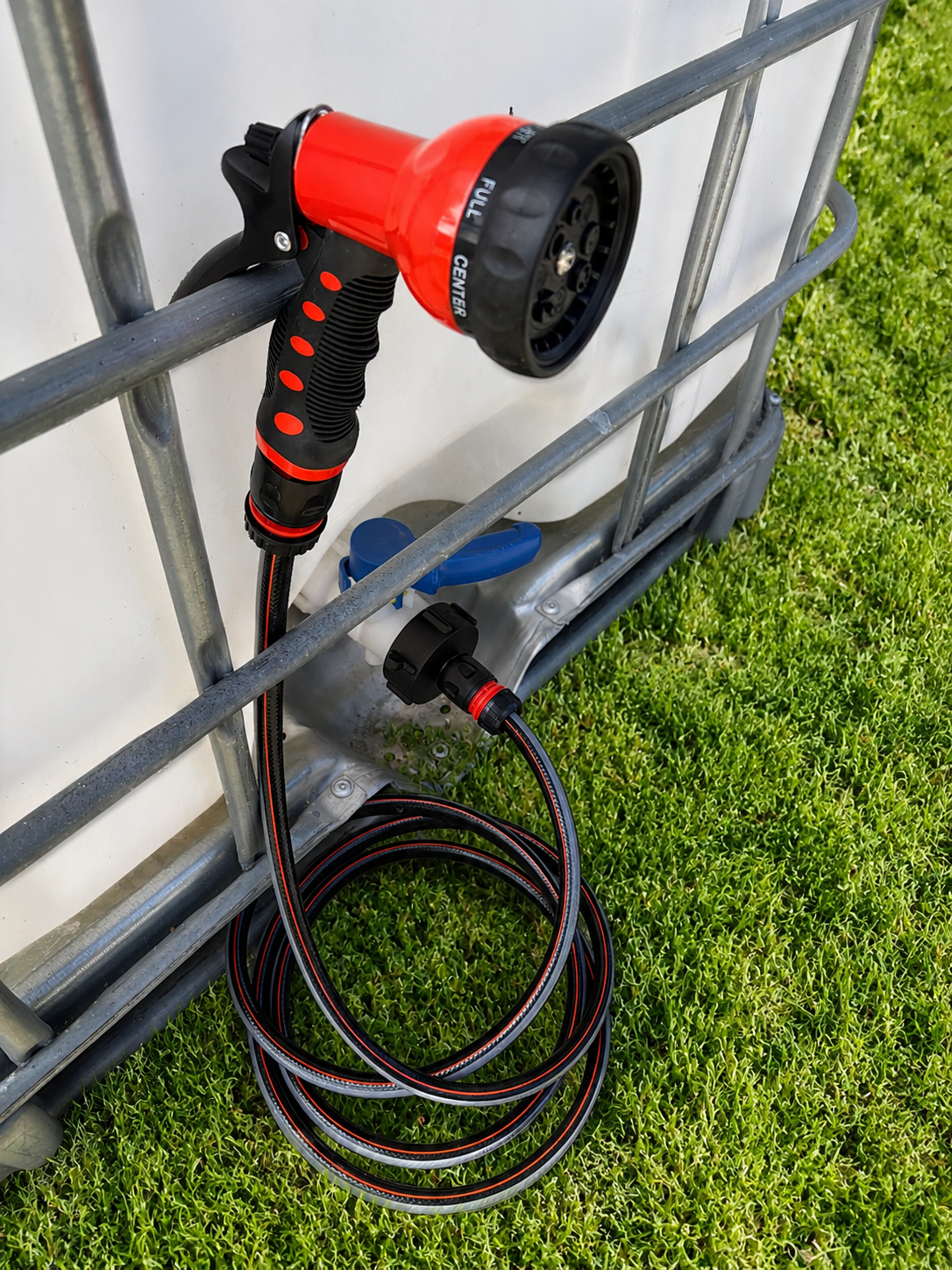 IBC Flexi Connection Kit Black Hose with Black Orange Multi-Sprayer