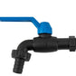3/4" BSP - 1/2" BSP Water Butt Fitting with Black Lever Barb Tap