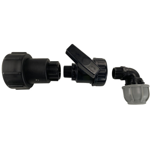 Swivel IBC Extender + Valve + 32mm Elbow