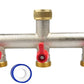 X00240MW8P x1,  Brass 3-Way Garden Hose Tap Splitter with PTFE Tape –3/4" Outdoor Tap Connector with Individual Valves